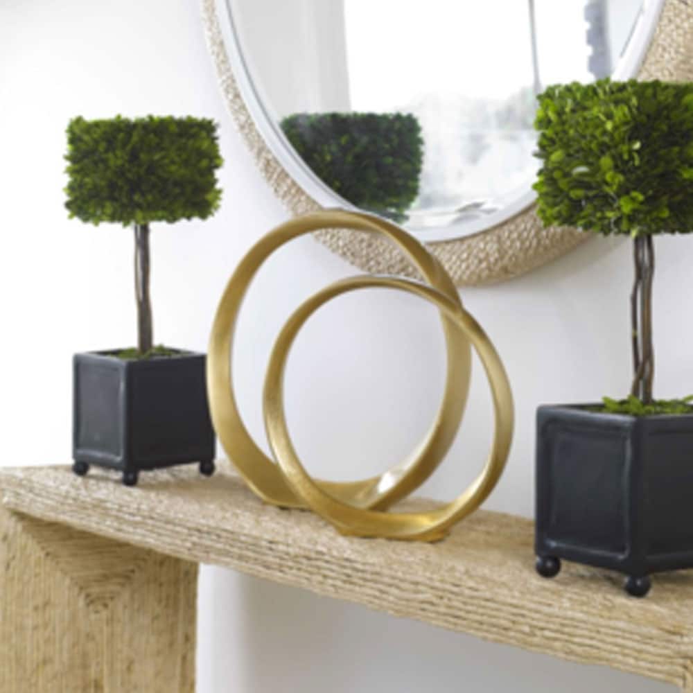 Gold Ring Sculptures Set of Two