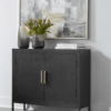 Black Two Door Narrow Cabinet